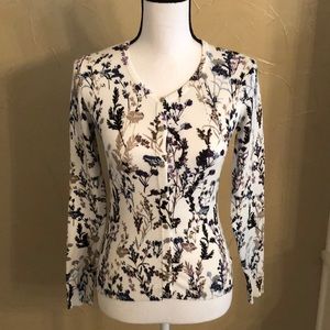 White House Black Market floral cardigan, size XS